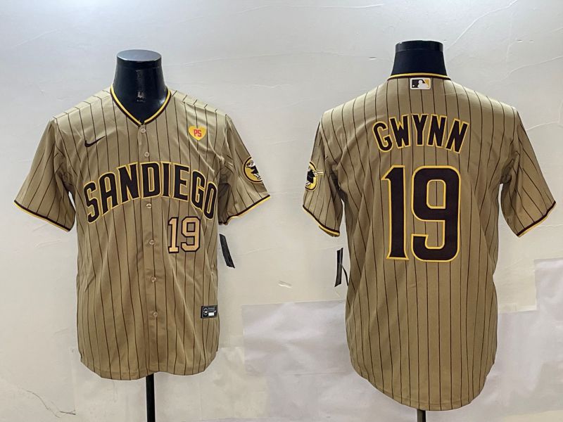 Men San Diego Padres #19 Gwynn Brown Stripe Game 2025 Nike MLB Jersey style 13->san diego padres->MLB Jersey